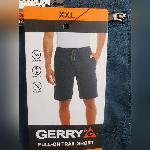 Men’s Gerry 4 Way Stretch Drawcord Pull-On Trail Shorts Blue Size XXL NWT - Picture 5 of 7